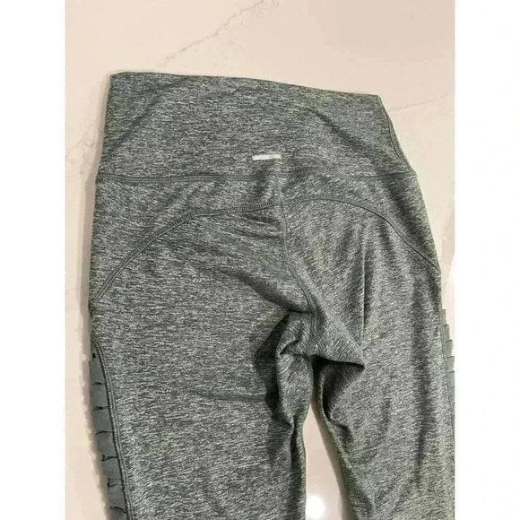 Aerie Leggings Women's Large Green Ruched Mesh Pull On Stretch Chill Play Move - Picture 6 of 9